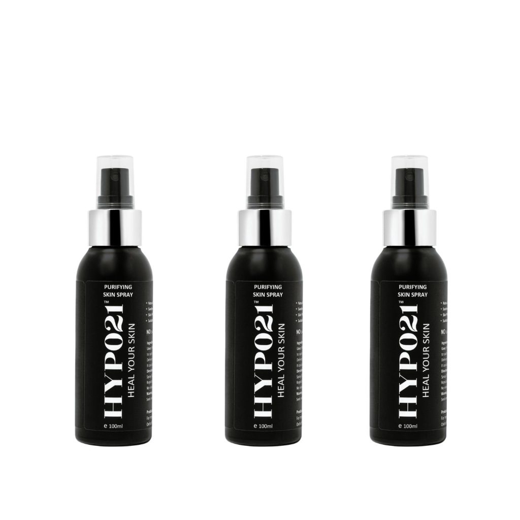 3 bottles of purifying skin spray