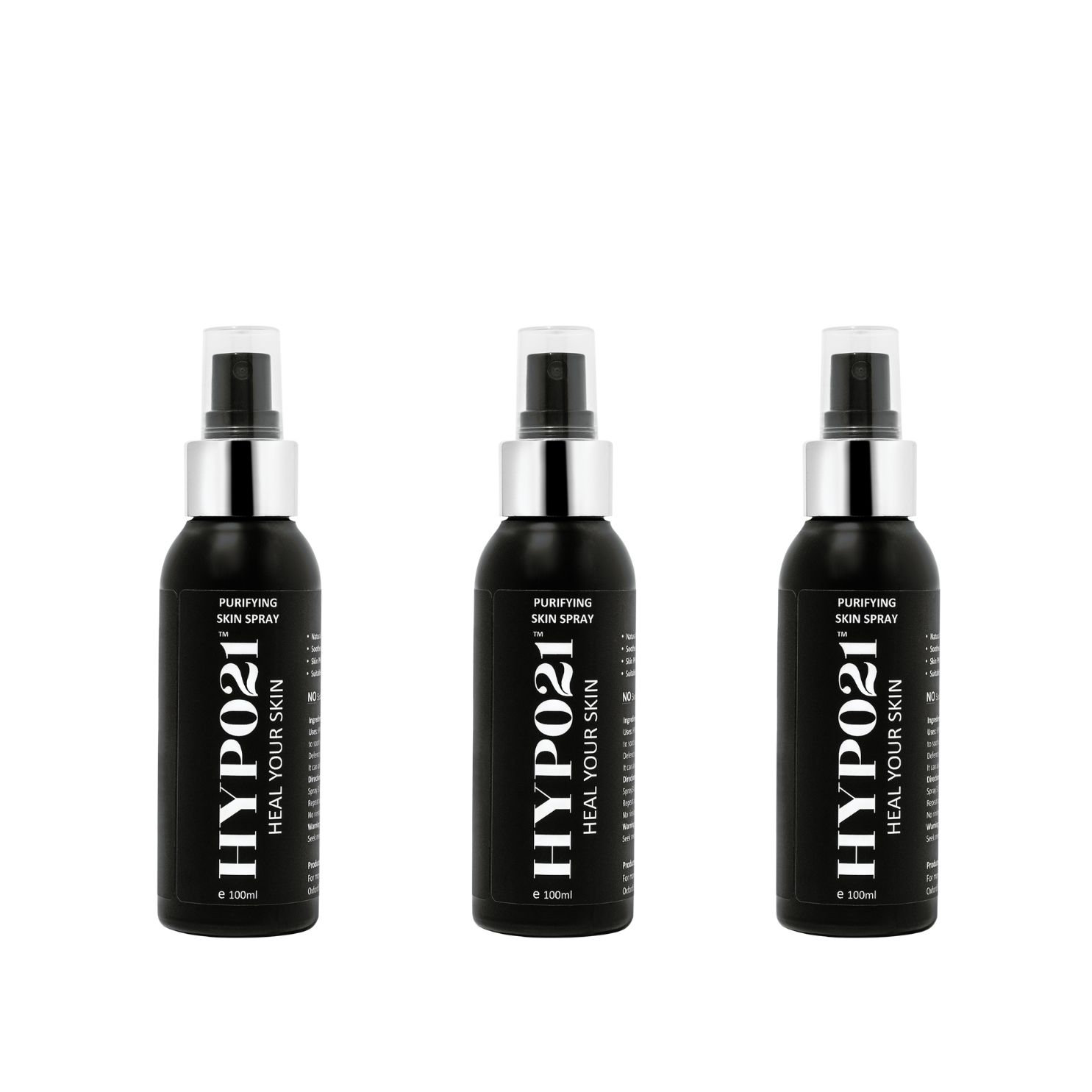 3 bottles of purifying skin spray